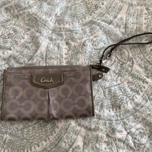 Gray coach wristlet